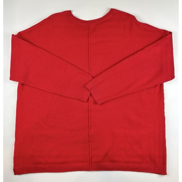 J. Jill Red Long Sleeve Oversized Warm Comfy Sweater Pockets Size XL Tall - Picture 2 of 8